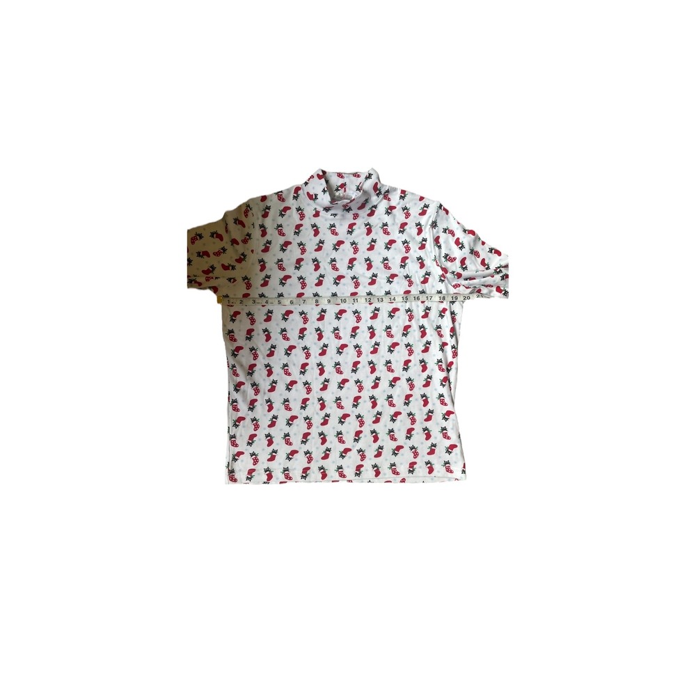 Casting & Smith Women's Christmas Holiday‎ Print Mock Neck Top Festive Fun - Picture 4 of 5